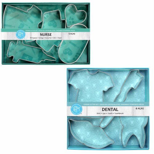 R&M International 9 Piece Dental and Nurse Cookie Cutter Set Perspective: front