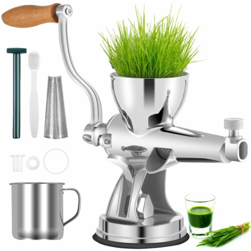 Vevor Manual Wheatgrass Juicer Hand Crank Wheatgrass Juicer Grinder With Base Perspective: front