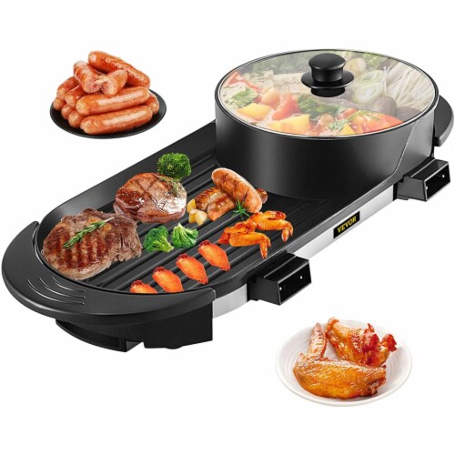 Vevor 2 In 1 Electric Bbq Pan Grill Hot Pot Portable Smokeless Indoor Hot  Pot, 1 - Kroger