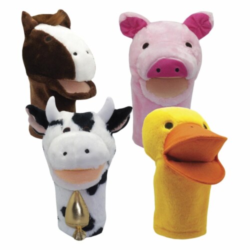 Get Ready Kids 2004186 Moveable Mouth Farm Animal Puppets - Set of 4 Perspective: front