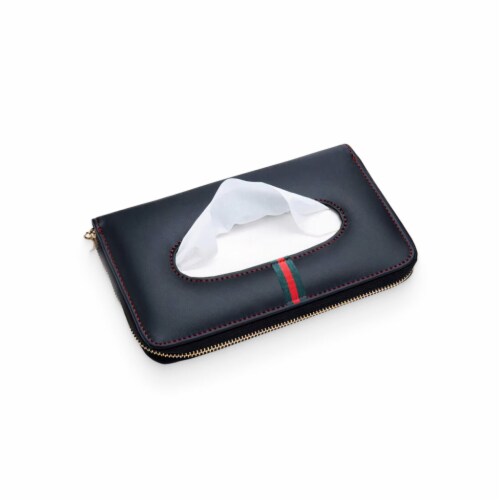 Polyurethane Leather Clutch Tissue Box Cover Perspective: front