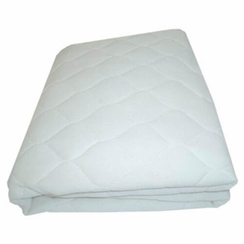 L A BABY 10RGC Waterproof 100% Organic Cotton Mattress Cover- Ecru Perspective: front