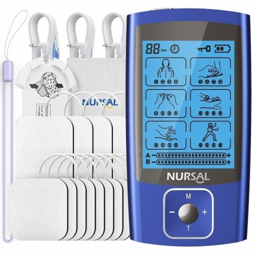 24 Modes Dual Channel TENS EMS Unit Muscle Stimulator for Pain Relief Therapy, 12 Pcs Perspective: front