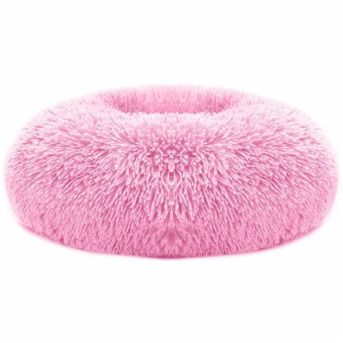 Pet Dog Bed Soft Warm Fleece Puppy Cat Bed Dog Cozy Nest Sofa Bed Cushion L Size Pink L Perspective: front