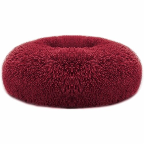Pet Dog Bed Soft Warm Fleece Puppy Cat Bed Dog Cozy Nest Sofa Bed Cushion L Size Red L Perspective: front