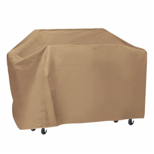 57-inch BBQ Grill Cover Weather Resistant Outdoor Barbeque Grill Covers UV Resistant Tan Perspective: front