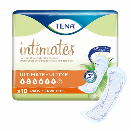 TENA Sensitive Care Ultimate Female Incontinent Pad Regular Length 16 L 54427, 10 Ct Perspective: front