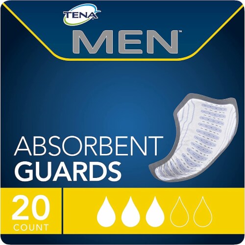 TENA Men Maximum Guard Incontinence Pad for Men, Maximum Absorbency, 20  count