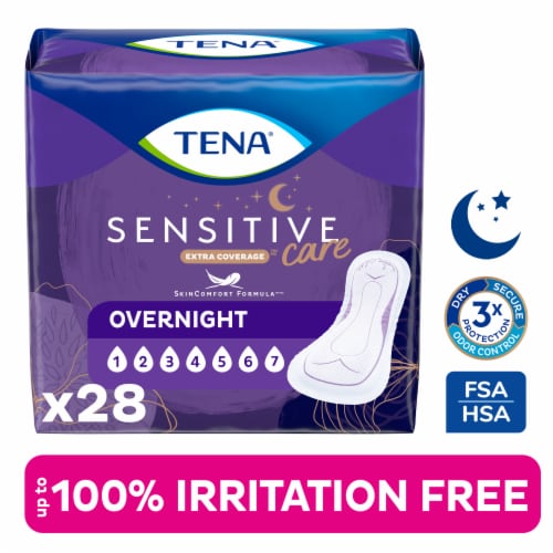 Tena Incontinence Pads Bladder Control & Postpartum For Women Overnight Absorbency Perspective: front