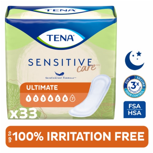 Tena Sensitive Care Ultimate Absorbency Incontinence Pad For Women Perspective: front