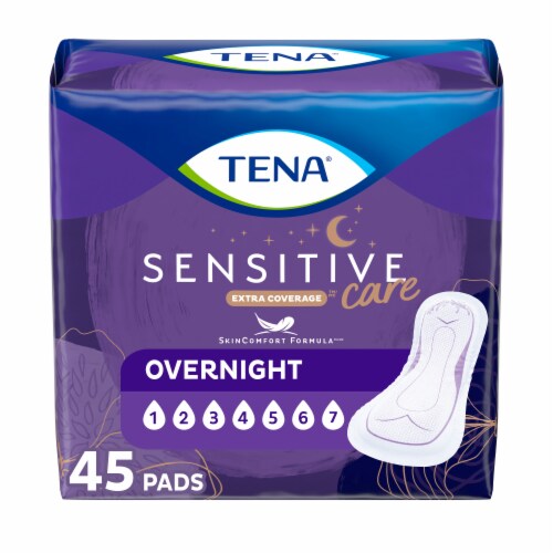 TENA Sensitive Care Incontinence Pads, Overnight Absorbency, Extra Coverage Perspective: front