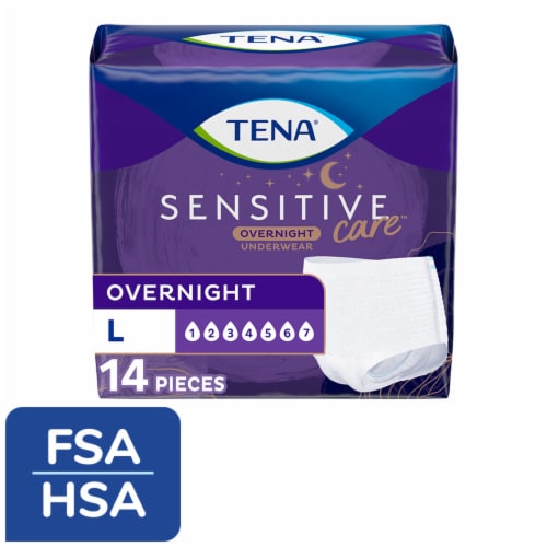 Tena Sensitive Care Overnight Underwear Large Perspective: front
