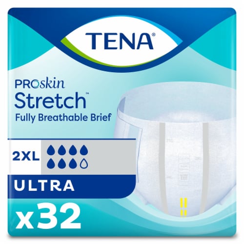 TENA ProSkin Stretch Ultra Incontinence Brief XXL Breathable, 61390, 32 Ct Perspective: front