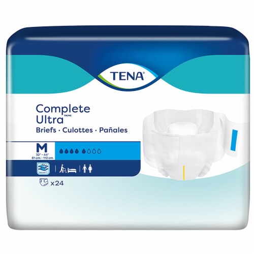 TENA Complete Ultra Adult Incontinence Brief M Moderate Absorbency 67322, 24 Ct Perspective: front
