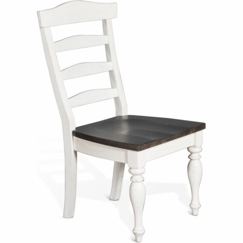 Sunny Designs Carriage House 41  Ladderback Chair with Wood Seat in White Perspective: front