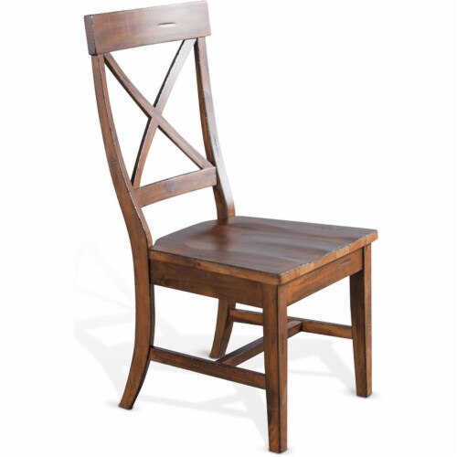Sunny Designs Tuscany 18  Mahogany Wood Crossback Chair in Medium Brown Perspective: front