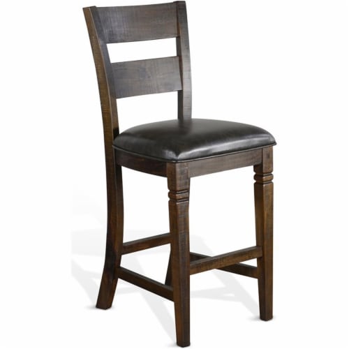 Sunny Designs Homestead 30  Mahogany Wood Ladderback Barstool in Tobacco Leaf Perspective: front