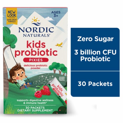 Nordic Naturals® Kids Nordic Flora Rad Berry Probiotic Pixies Packets Perspective: front
