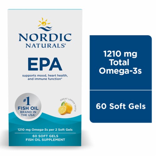 Nordic Naturals EPA Natural Triglyceride Lemon Softgels 1000mg Perspective: front
