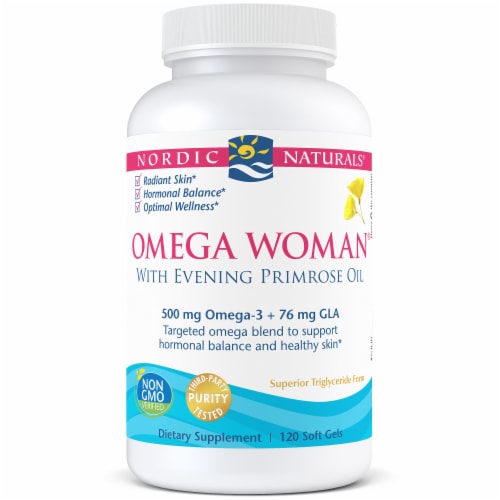 Nordic Naturals Omega Woman Soft Gels 500mg 120 Count Perspective: front