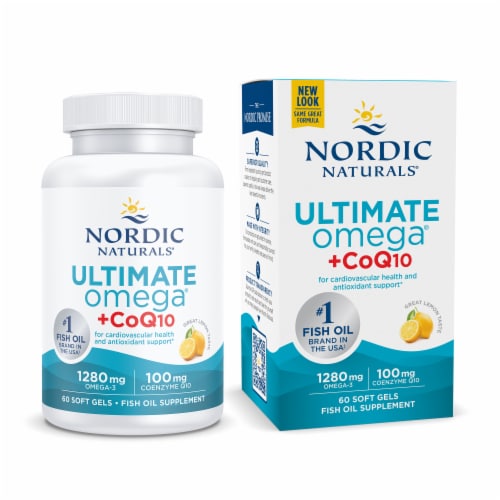 Nordic Naturals® Ultimate Omega® + CoQ10 Soft Gels Perspective: front