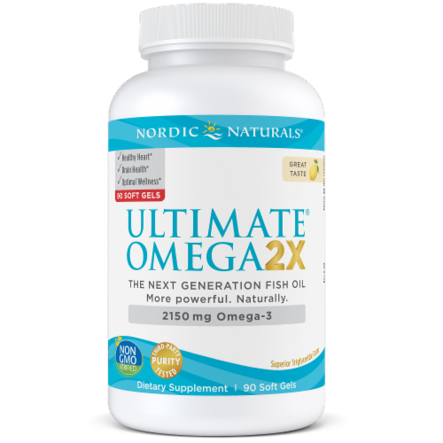 Nordic Naturals Ultimate Omega 2x Soft Gels 2150mg Perspective: front