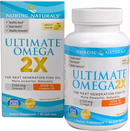Nordic Naturals  Ultimate Omega® 2X with Vitamin D3   Lemon Perspective: front