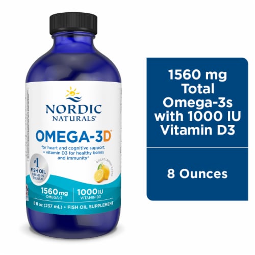 Nordic Naturals® Lemon Omega-3D Supplement Perspective: front