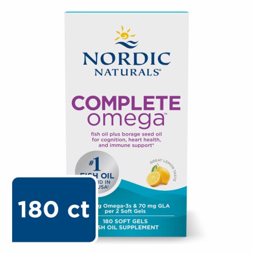 Nordic Naturals Lemon Flavor Complete Omega Soft Gels Perspective: front