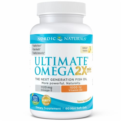 Nordic Naturals Ultimate Omega 2X Teen Mini Soft Gels, 60 ct