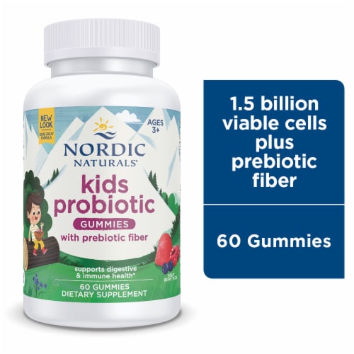 Nordic Naturals Kids Merry Berry Punch Flavor Probiotic Gummies Perspective: front