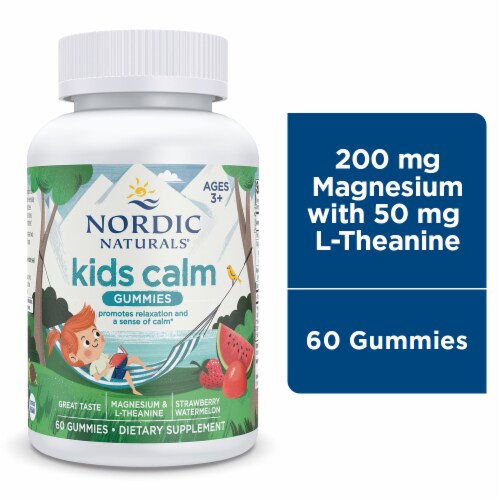 Nordic Naturals® Strawberry-Watermelon Flavored Kids Calm Gummies Perspective: front