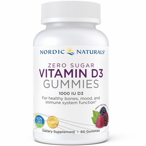 Nordic Naturals Zero Sugar Vitamin D3 Gummies Perspective: front