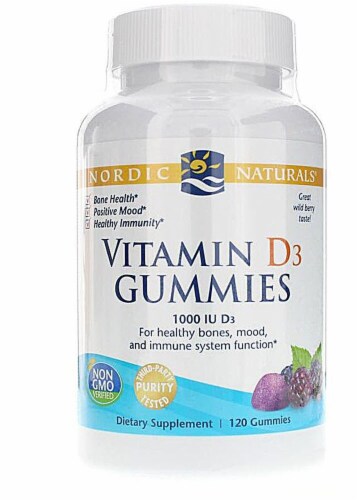 Nordic Naturals Wild Berry Vitamin D3 Gummies 1000iu Perspective: front