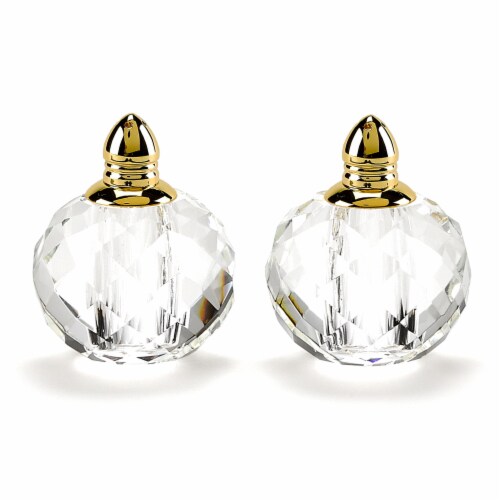 Hand Made Crystal Silver Pair Of Salt And Pepper Shakers Hand Made Crystal Silver Pair Of Salt And Pepper Shakers