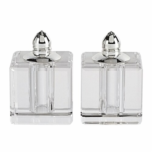 Hand Made Crystal Silver Pair Of Salt And Pepper Shakers Hand Made Crystal Silver Pair Of Salt And Pepper Shakers