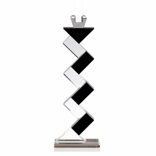 14 Hand Crafted Crystal Pair Of Black Accent Candlesticks 14 Hand Crafted Crystal Pair Of Black Accent Candlesticks