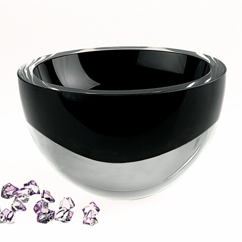 6 Mouth Blown Crystal European Made Lead Free Jet Black Bowl 6 Mouth Blown Crystal European Made Lead Free Jet Black Bowl