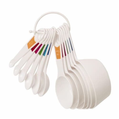 Measuring Cup/Spoon Set, Supreme Kitchen, 8 Piece, White, Plastic