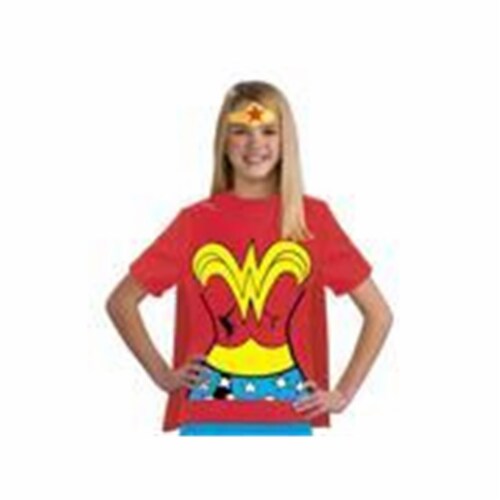 Wonder Woman Shirt Kids Costume, Large Perspective: front