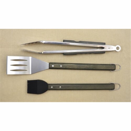 Oval Pro Chef Espresso Barbecue Tool Set, 3 Piece, 1 - Foods Co.