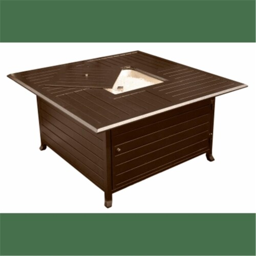 45 in. 40,000 BTU Freestanding Liquid Propane Square Table Fire Pit Perspective: front