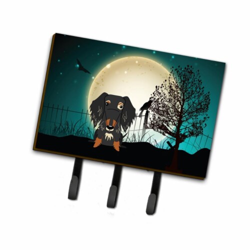 Halloween Scary Wire Haired Dachshund Dapple Leash or Key Holder Perspective: front