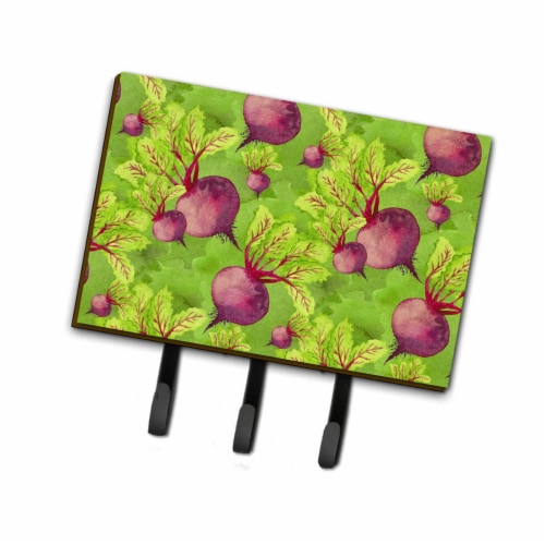 Watercolor Raddishes Leash or Key Holder, 6 x 2 x 9 in. Perspective: front