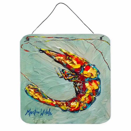 Shrimp Ripples Aluminium Metal Wall or Door Hanging Prints Perspective: front