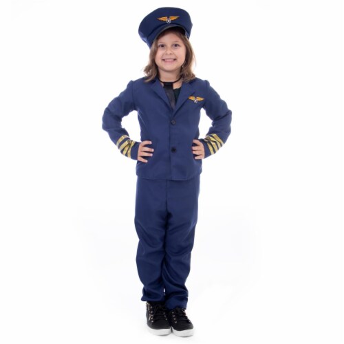 Kids Unisex Airline Pilot Halloween Costume, Small Perspective: front