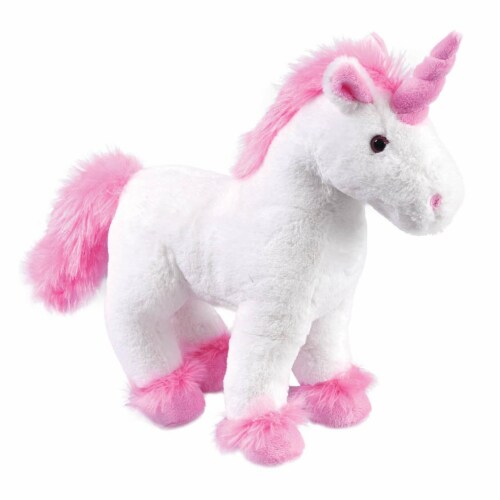 18'' Large Unicorn Plush with Pink Trim Case of 24 Perspective: front