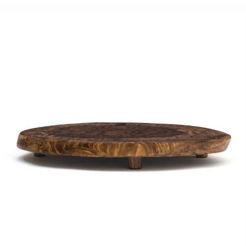 Burl Finish Serving Boards with Feet Perspective: front
