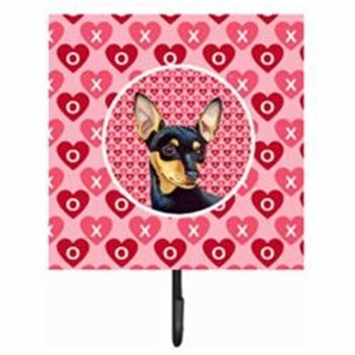 4.25 x 7 in. Min Pin Valentines Love and Hearts Leash Or Key Holder Perspective: front