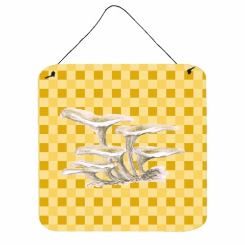 Oyster Mushrooms on Basketweave Wall or Door Hanging Prints Perspective: front
